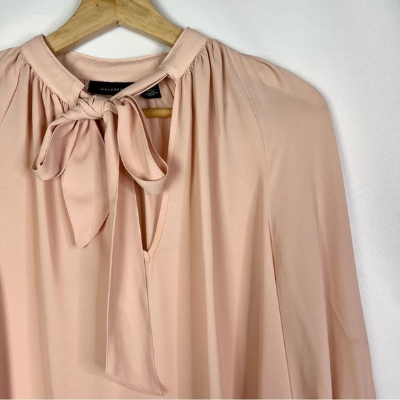 Halogen Light Pink Tie Neck Poet Long Sleeve Blouse XS - Picture 3 of 3